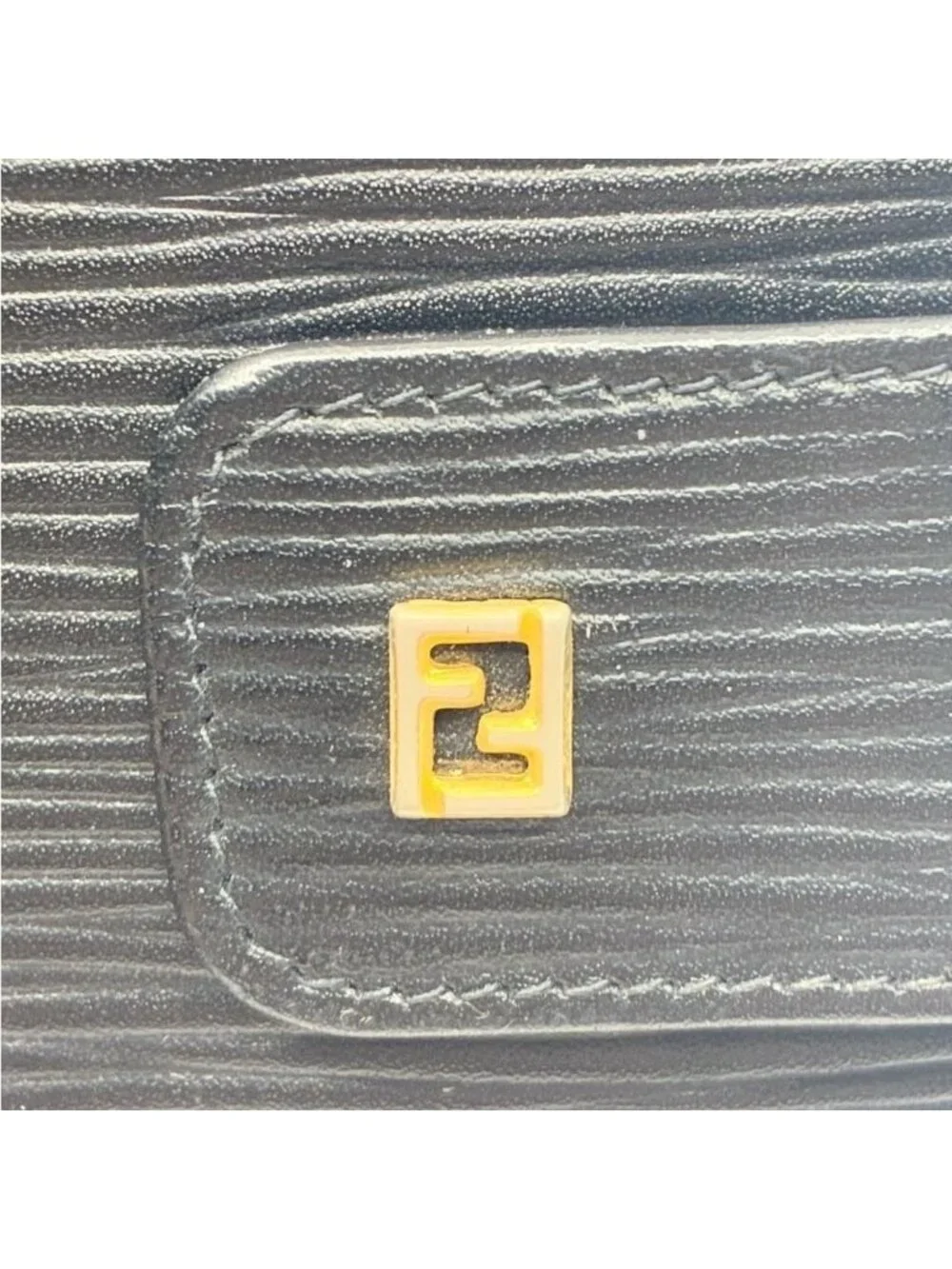 Fendi Epi Leather Agenda Pass Port Cover Case Notebook Black